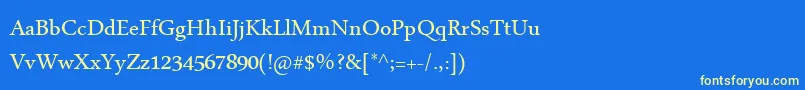 MicrosoftUighur Font – Yellow Fonts on Blue Background