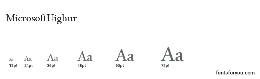 MicrosoftUighur Font Sizes