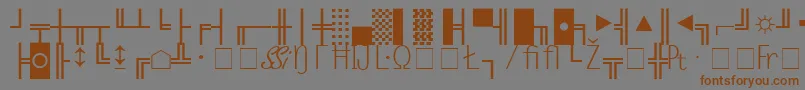 フォントMicroPiOneSsiNormal – 茶色の文字が灰色の背景にあります。