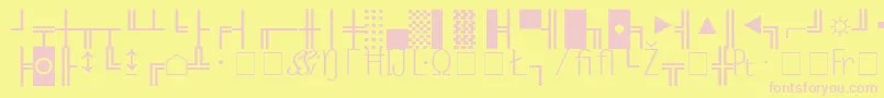 MicroPiOneSsiNormal-fontti – vaaleanpunaiset fontit keltaisella taustalla