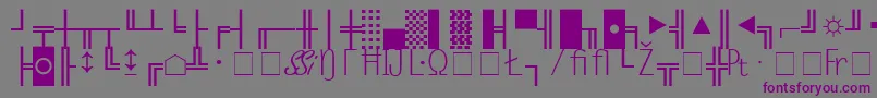 フォントMicroPiOneSsiNormal – 紫色のフォント、灰色の背景