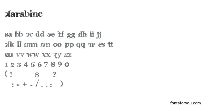 Schriftart Karabine – Alphabet, Zahlen, spezielle Symbole