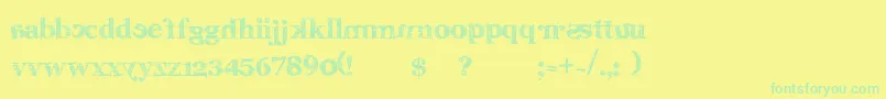 Karabine Font – Green Fonts on Yellow Background