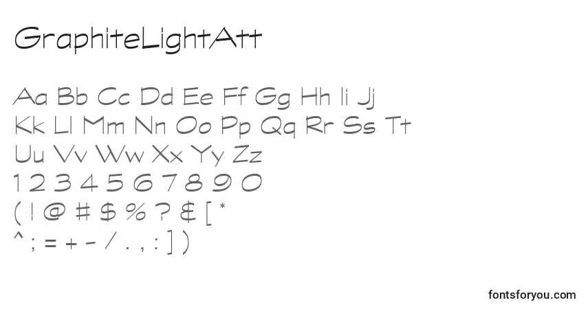GraphiteLightAtt-fontti – aakkoset, numerot, erikoismerkit