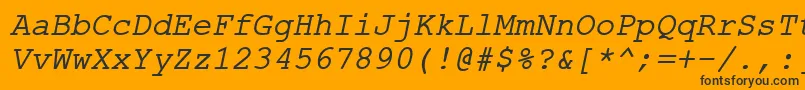 ErKurier866Italic Font – Black Fonts on Orange Background