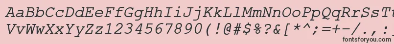 fuente ErKurier866Italic – Fuentes Negras Sobre Fondo Rosa