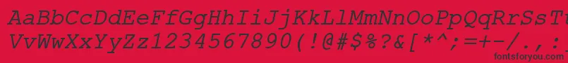 fuente ErKurier866Italic – Fuentes Negras Sobre Fondo Rojo
