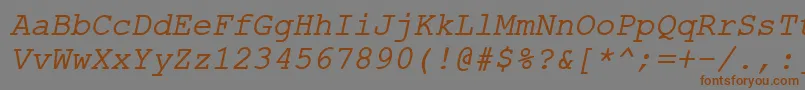 ErKurier866Italic Font – Brown Fonts on Gray Background