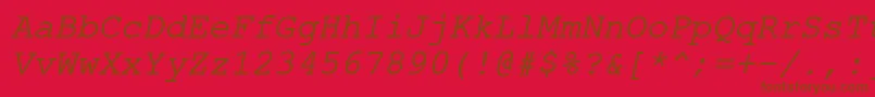 ErKurier866Italic Font – Brown Fonts on Red Background