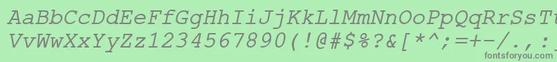 ErKurier866Italic Font – Gray Fonts on Green Background