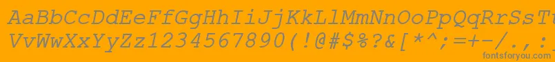 ErKurier866Italic Font – Gray Fonts on Orange Background