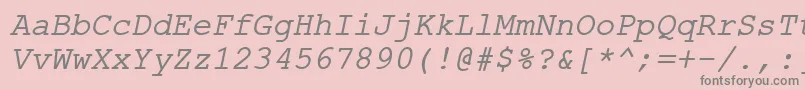 ErKurier866Italic Font – Gray Fonts on Pink Background