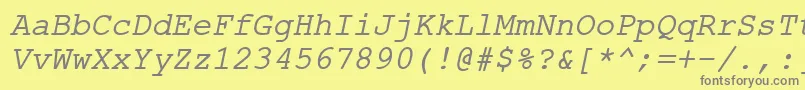 ErKurier866Italic Font – Gray Fonts on Yellow Background