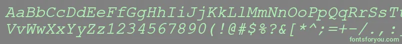 ErKurier866Italic Font – Green Fonts on Gray Background