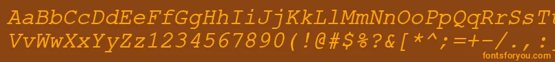 Шрифт ErKurier866Italic – оранжевые шрифты на коричневом фоне