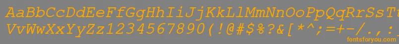 ErKurier866Italic Font – Orange Fonts on Gray Background