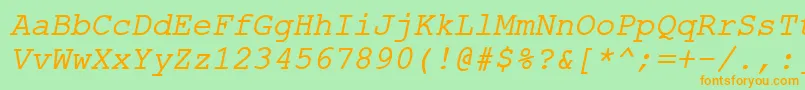 fuente ErKurier866Italic – Fuentes Naranjas Sobre Fondo Verde