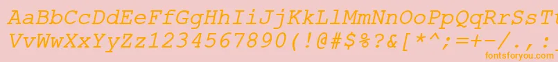 ErKurier866Italic Font – Orange Fonts on Pink Background