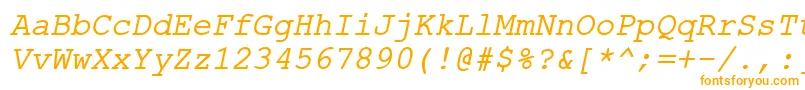 ErKurier866Italic-fontti – oranssit fontit valkoisella taustalla