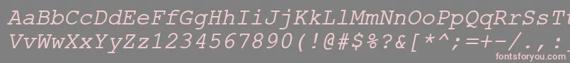 ErKurier866Italic Font – Pink Fonts on Gray Background