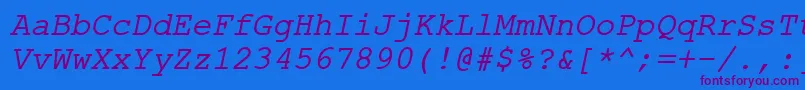 Шрифт ErKurier866Italic – фиолетовые шрифты на синем фоне