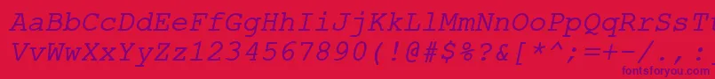 ErKurier866Italic Font – Purple Fonts on Red Background
