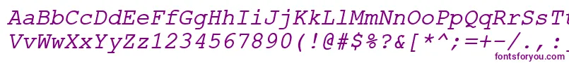 ErKurier866Italic Font – Purple Fonts on White Background