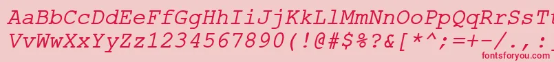 Шрифт ErKurier866Italic – красные шрифты на розовом фоне