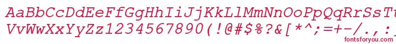 Шрифт ErKurier866Italic – красные шрифты на белом фоне