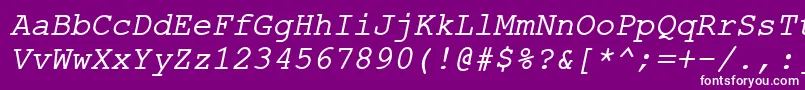 fuente ErKurier866Italic – Fuentes Blancas Sobre Fondo Morado