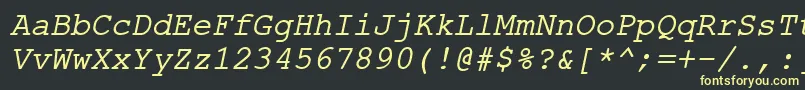 ErKurier866Italic Font – Yellow Fonts on Black Background