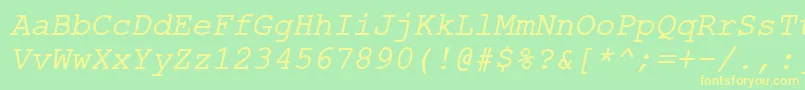 ErKurier866Italic Font – Yellow Fonts on Green Background