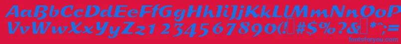 S800ScriptRegular Font – Blue Fonts on Red Background