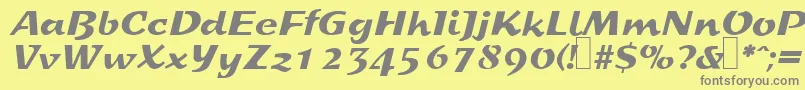 フォントS800ScriptRegular – 黄色の背景に灰色の文字