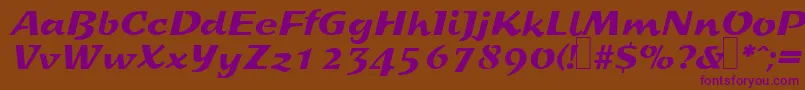 S800ScriptRegular Font – Purple Fonts on Brown Background