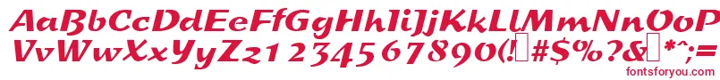 フォントS800ScriptRegular – 白い背景に赤い文字