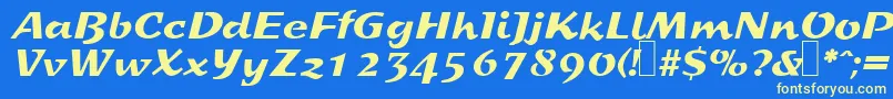 S800ScriptRegular Font – Yellow Fonts on Blue Background