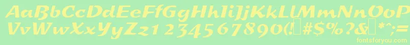 S800ScriptRegular Font – Yellow Fonts on Green Background