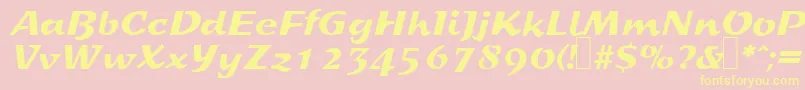 S800ScriptRegular Font – Yellow Fonts on Pink Background