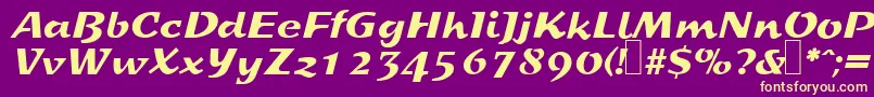 S800ScriptRegular Font – Yellow Fonts on Purple Background