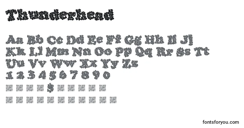 Fuente Thunderhead - alfabeto, números, caracteres especiales