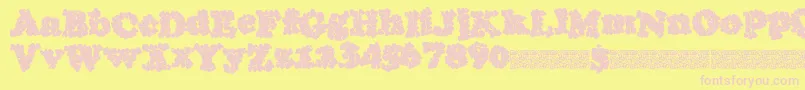 Czcionka Thunderhead – różowe czcionki na żółtym tle