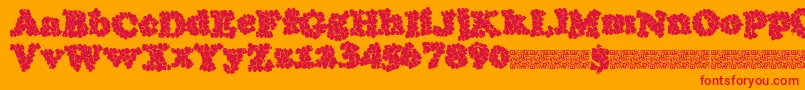 フォントThunderhead – オレンジの背景に赤い文字