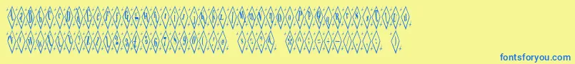 Czcionka TeryleneTop – niebieskie czcionki na żółtym tle