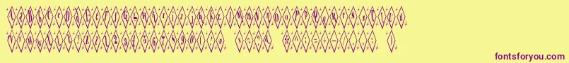TeryleneTop Font – Purple Fonts on Yellow Background