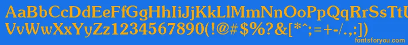 SoutaneBold Font – Orange Fonts on Blue Background