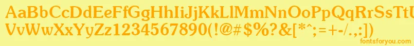 SoutaneBold Font – Orange Fonts on Yellow Background