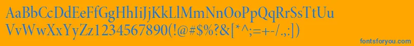 MinionproMediumcndisp Font – Blue Fonts on Orange Background