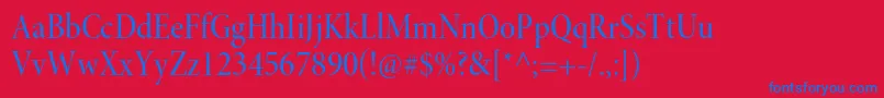 MinionproMediumcndisp Font – Blue Fonts on Red Background