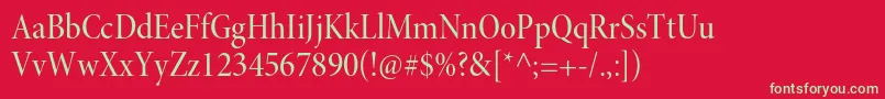 MinionproMediumcndisp Font – Green Fonts on Red Background